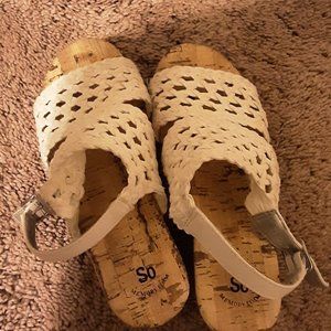 Size 1 Girls Wedge Shoe (White)